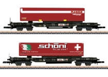 Märklin 82273 - Z - 2-tlg. Set Taschenwagen Sdkmms mit Sattelaufliegern, Hupac, Ep. VI